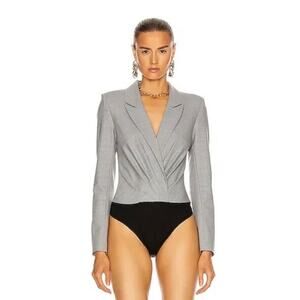 RtA Maryse Blazer Bodysuit In Gray-Size Medium